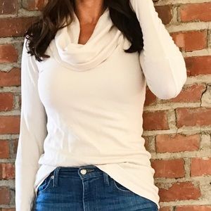 Splendid Waffle Knit Cowl Neck Top